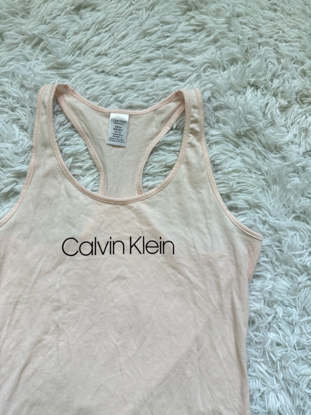 Calvin Klein Light Pink Racerback Logo Tank - Picture 5 of 5